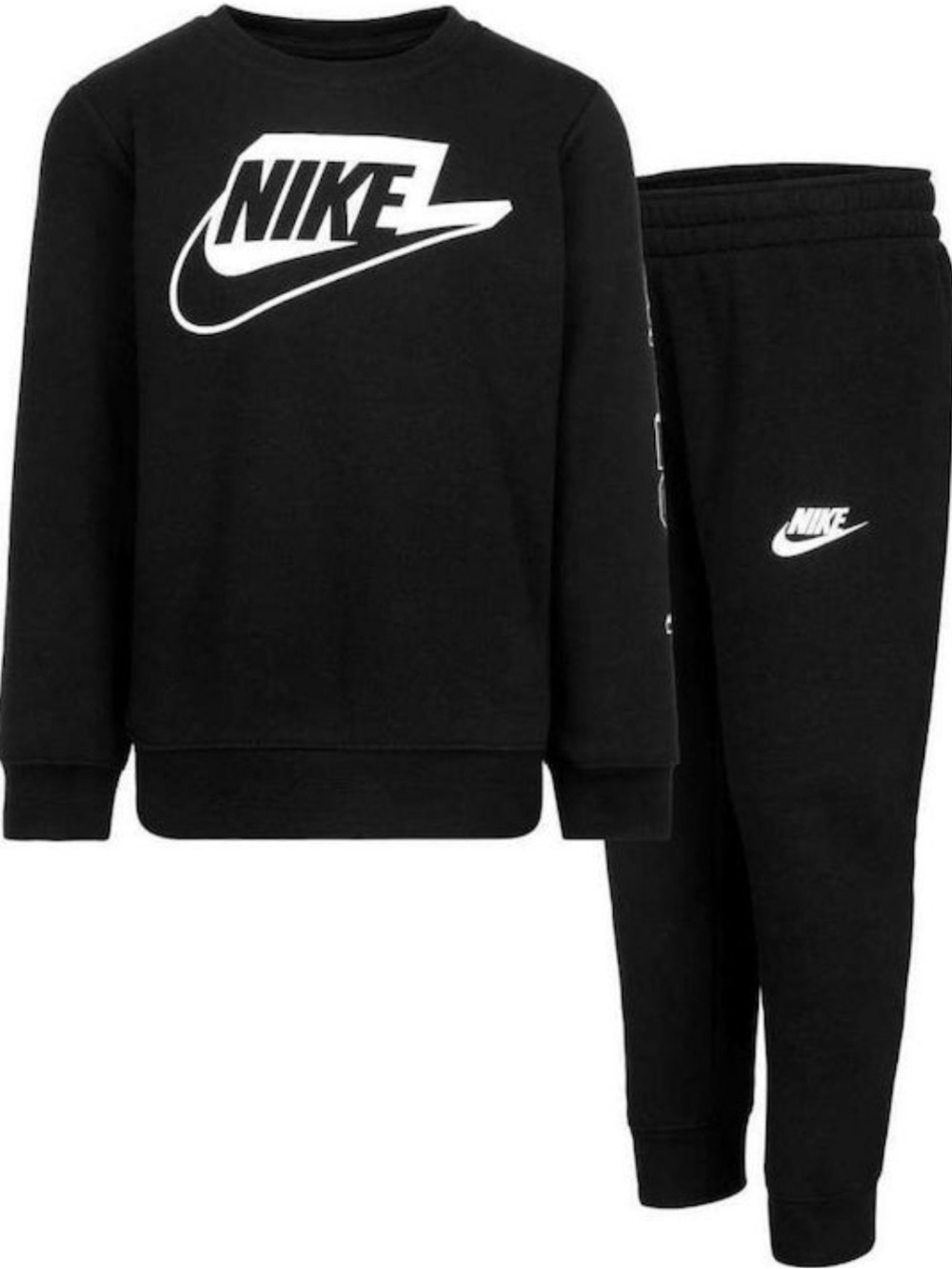 Nike Black Sweatshirt & Joggers Set with White Logo